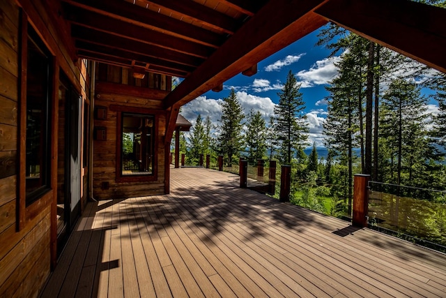 view of wooden deck