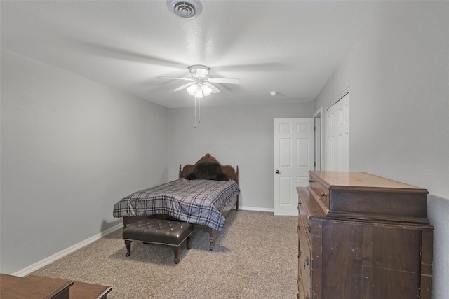 208 40th Ave NE, Great Falls, MT 59404 - carpeted bedroom with a ceiling fan, baseboards, and visible vents