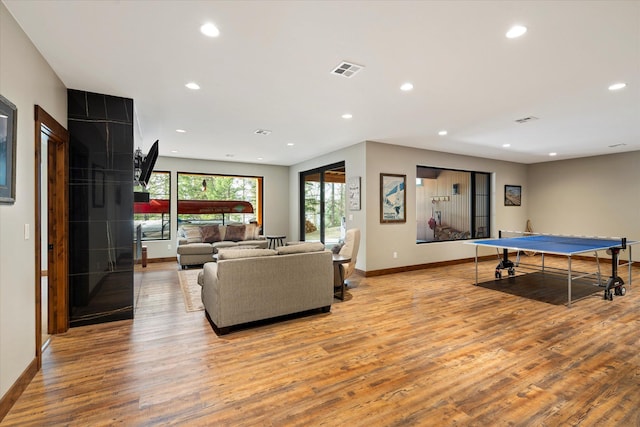 14 Marina Crest Ln, Whitefish, MT 59937 - playroom featuring visible vents, recessed lighting, baseboards, and light wood-type flooring