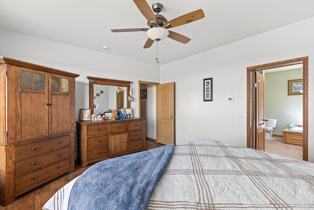 bedroom featuring a ceiling fan