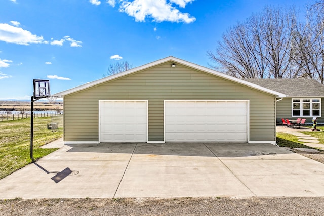 view of detached garage