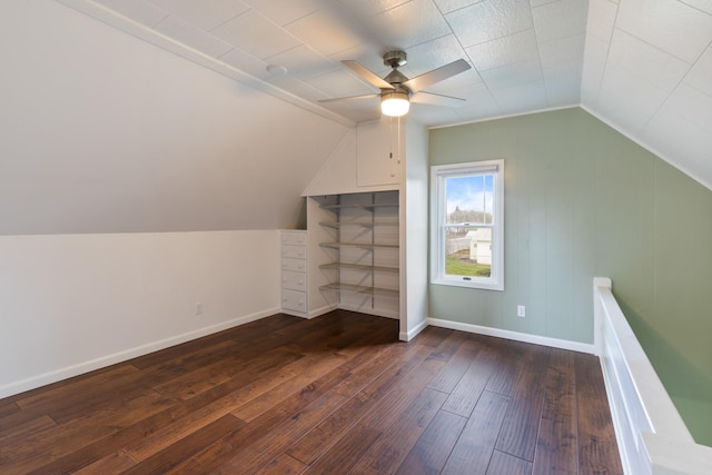 309 7th Ave W, Polson, MT 59860 - bonus room featuring dark wood finished floors, a ceiling fan, and lofted ceiling