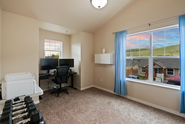 4217 Bordeaux Blvd, Missoula, MT 59808 - carpeted office featuring baseboards and lofted ceiling