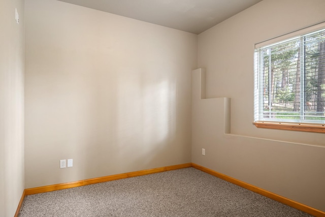 empty room featuring carpet floors, baseboards, and plenty of natural light