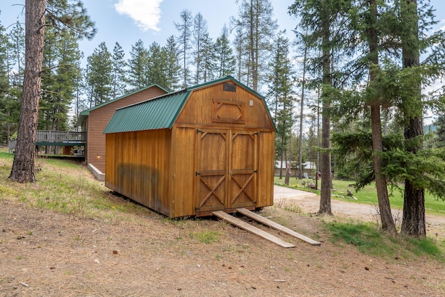 view of shed