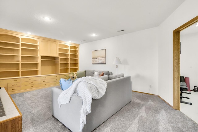 2301 Larkspur Ln, Great Falls, MT 59404 - living area featuring recessed lighting, baseboards, light colored carpet, and visible vents