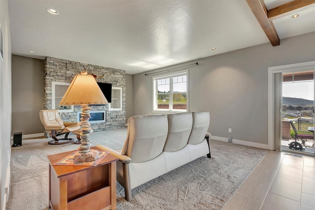 5010 Jeff Dr, Missoula, MT 59803 - living area with recessed lighting, baseboards, and a glass covered fireplace