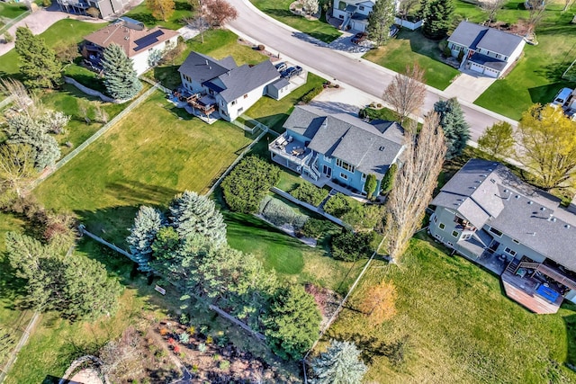 aerial view with a residential view