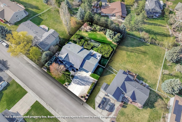 birds eye view of property featuring a residential view