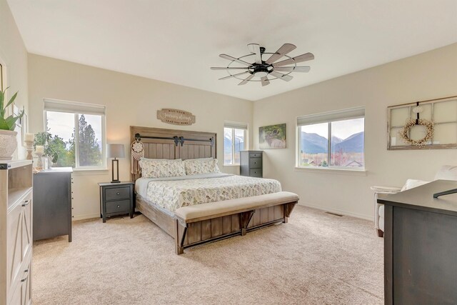 118 Rambling River Rd, Stevensville, MT 59870 - carpeted bedroom with a spacious closet, a ceiling fan, and ensuite bathroom