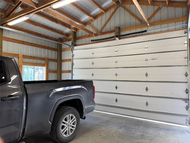 garage featuring metal wall