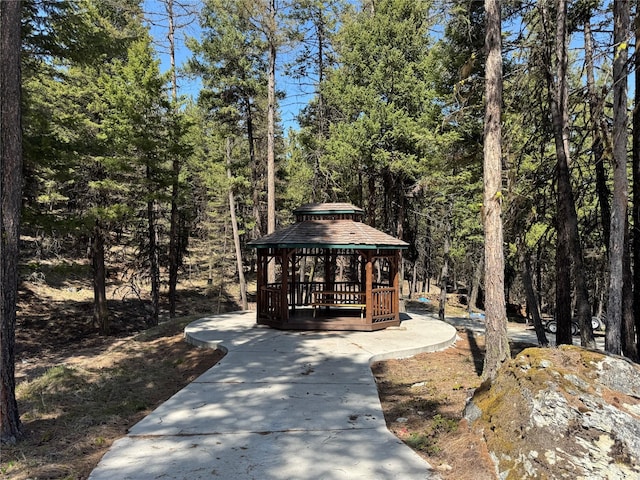 view of community with a gazebo