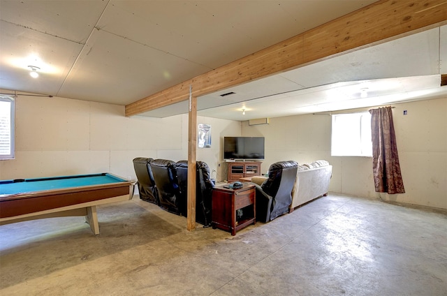 2603 Quinn Ct, Missoula, MT 59804 - rec room with pool table and unfinished concrete flooring