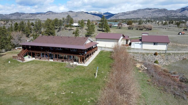 bird's eye view with a mountain view
