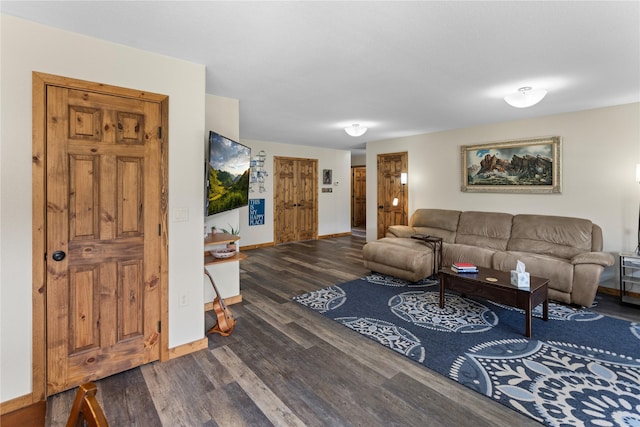 70 Moccasin Ln, Thompson Falls, MT 59873 - living room featuring dark wood-style flooring and baseboards