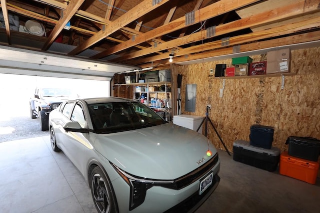 garage with electric panel