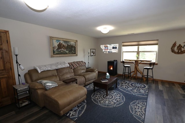 living area with wood finished floors