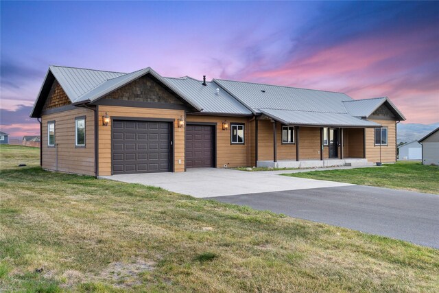 20 Windy Meadow Dr, Townsend, MT 59644 - single story home with an attached garage, a porch, a front yard, concrete driveway, and metal roof