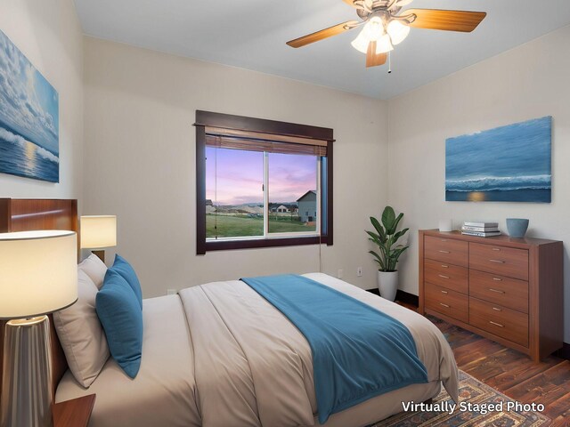 20 Windy Meadow Dr, Townsend, MT 59644 - empty room with dark wood-style flooring, a ceiling fan, and baseboards
