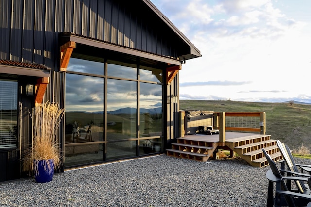 exterior space with a mountain view