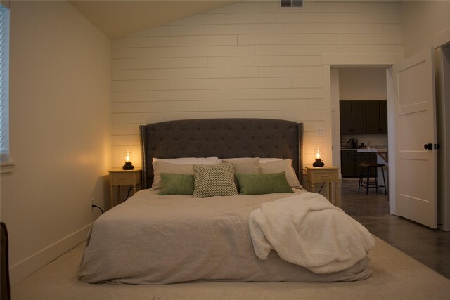 288 Costich Lake Rd, Eureka, MT 59917 - bedroom featuring visible vents and lofted ceiling