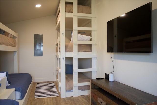 288 Costich Lake Rd, Eureka, MT 59917 - bedroom featuring recessed lighting, wood finished floors, and electric panel