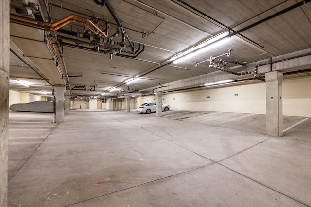 view of parking garage