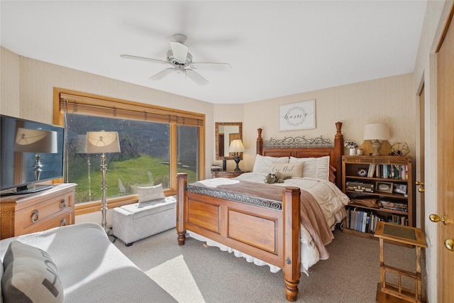 85 Golf Ter, Bigfork, MT 59911 - bedroom with light carpet and a ceiling fan