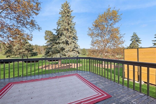 85 Golf Ter, Bigfork, MT 59911 - wooden terrace featuring a yard