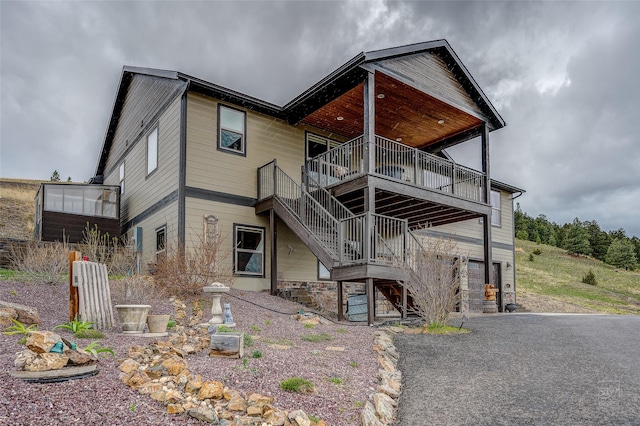 exterior space featuring stairway