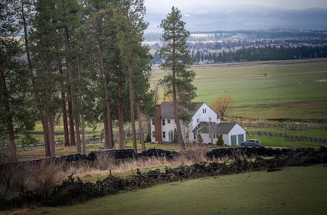 exterior space with a rural view