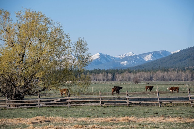 property view of mountains featuring a rural view