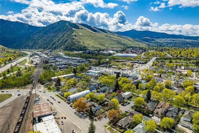 aerial view featuring a mountain view