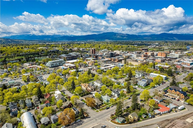 aerial view featuring a mountain view