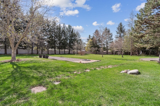 view of yard with fence
