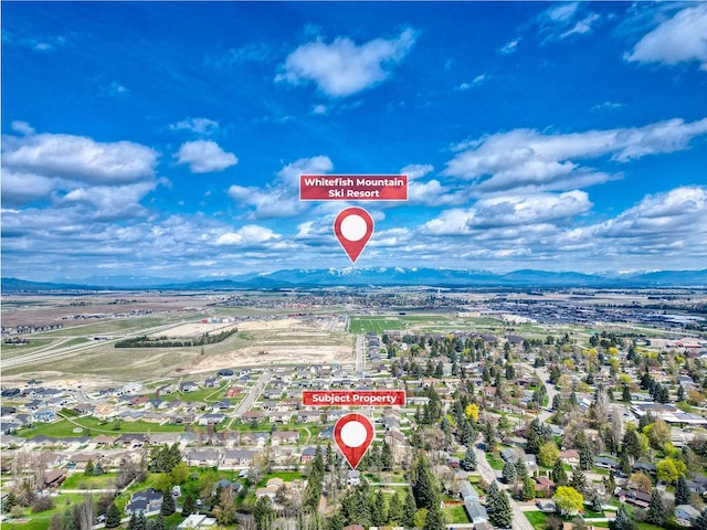 aerial view featuring a mountain view