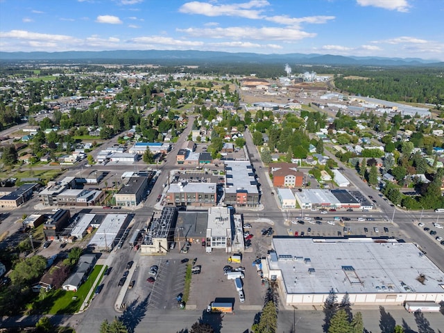 aerial view with a mountain view