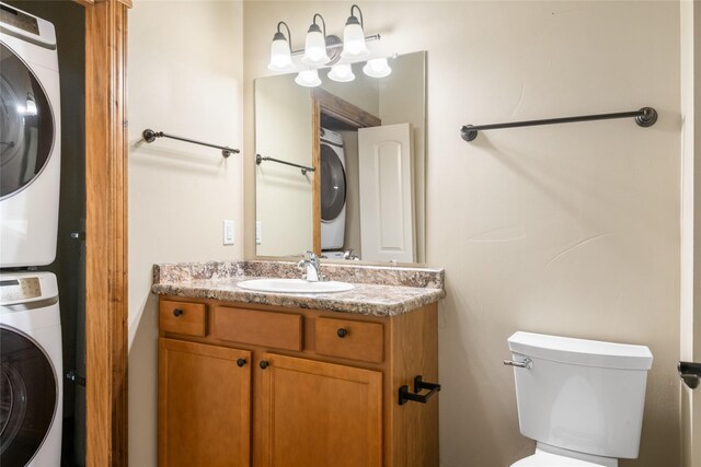 4100 Mullan Rd Unit 407, Missoula, MT 59808 - bathroom with stacked washing machine and dryer and vanity
