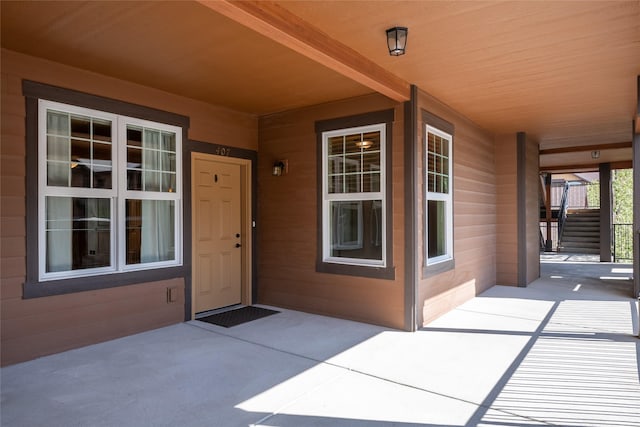 property entrance with a porch