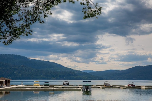 property view of water featuring a mountain view