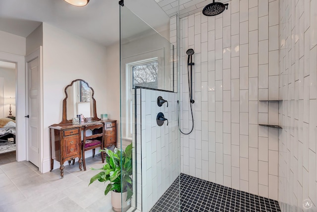 615 Dearborn Ave Unit 320Power, St, Helena, MT 59601 - ensuite bathroom featuring connected bathroom, tiled shower, tile patterned flooring, and vanity