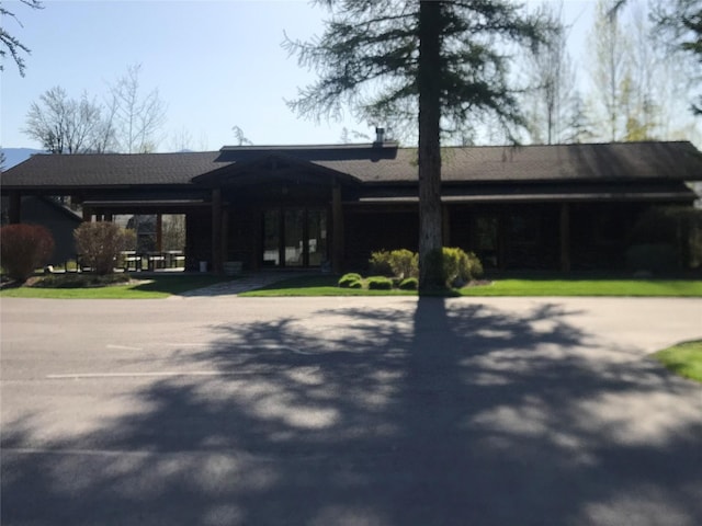 view of prairie-style home