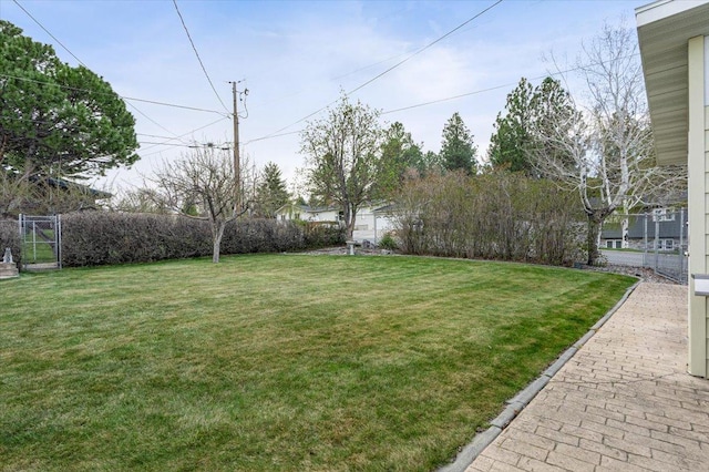 view of yard featuring a fenced backyard