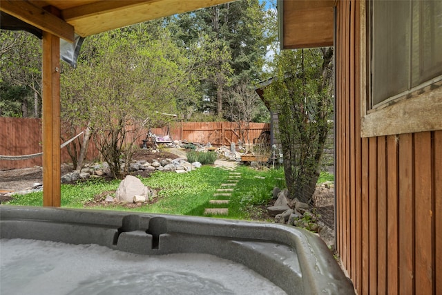 view of yard with fence