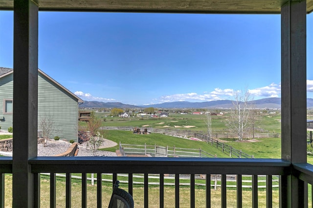 view of mountain feature featuring a rural view