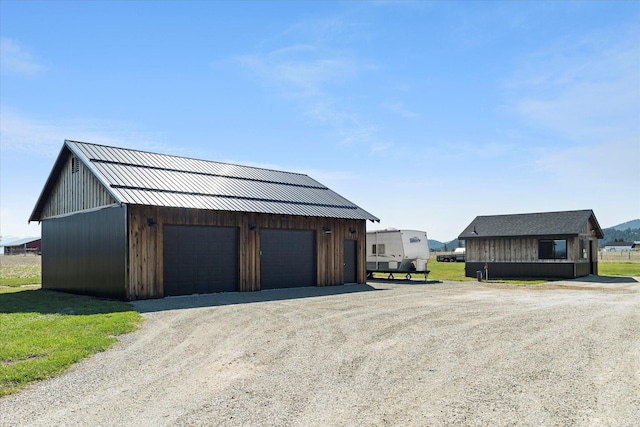 view of detached garage