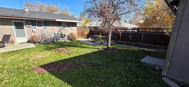 view of yard featuring a patio