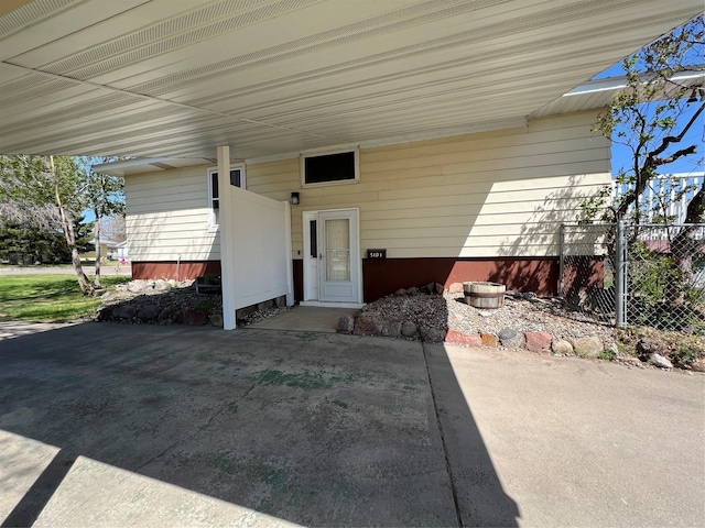 exterior space featuring fence