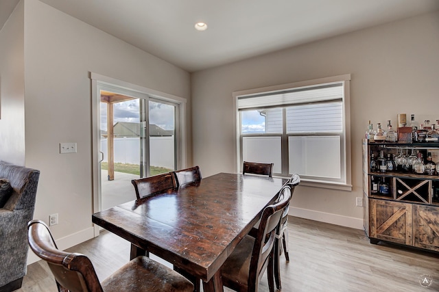 2800 Ashley Ave, East Helena, MT 59635 - dining room featuring a healthy amount of sunlight, baseboards, light wood-style floors, and recessed lighting
