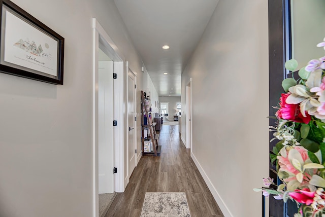 2800 Ashley Ave, East Helena, MT 59635 - hall with baseboards, recessed lighting, and wood finished floors